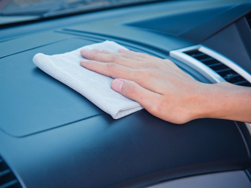 wiping the interior down with sun protectant
